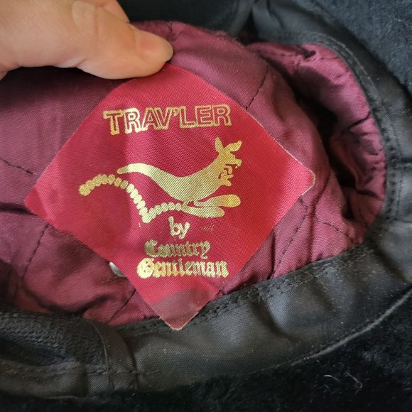 Vintage Trav'ler Country Gentleman Faux Fur Hat Medium Union Made Red Feather - Picture 7 of 7